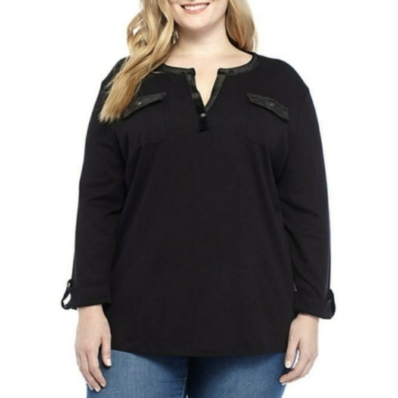 Kim Rogers Tops - Kim Rogers Women's Blouse Black Plus Size 3X NWT